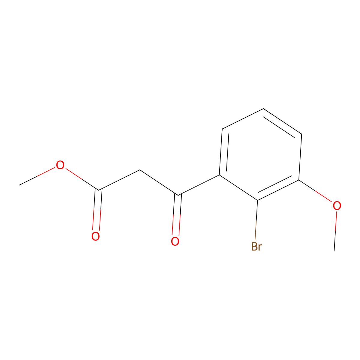 Methyl 3-(2-bromo-3-methoxyphenyl)-3-oxopropanoate molecular structure, CAS 2229295-97-8