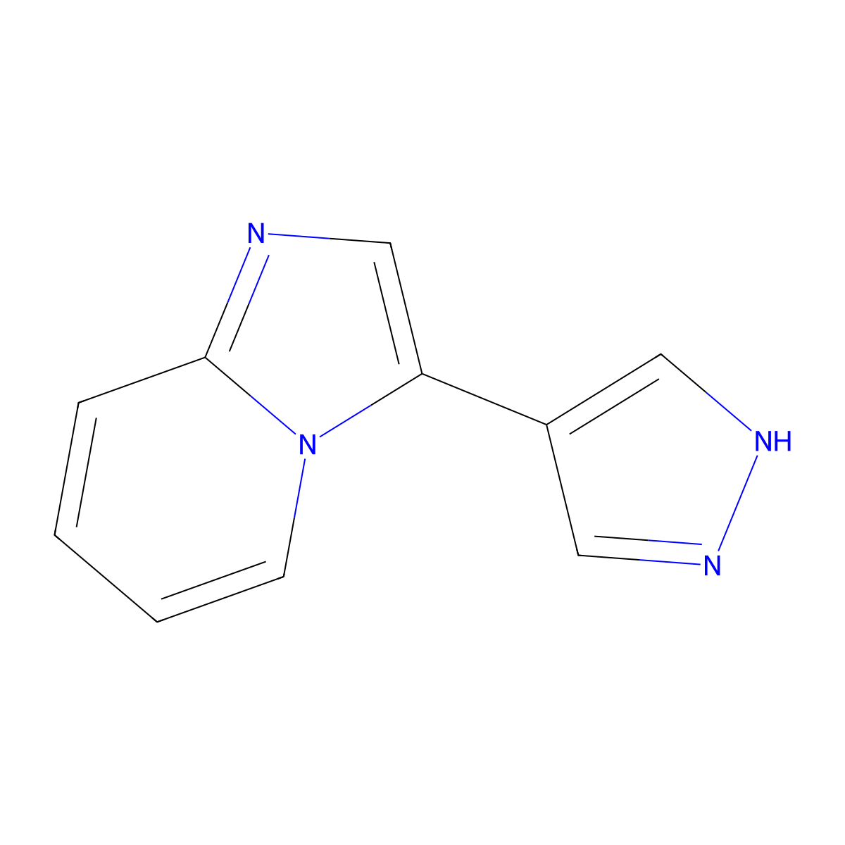 4-{imidazo[1,2-a]pyridin-3-yl}-1H-pyrazole molecular structure, CAS 2229297-43-0