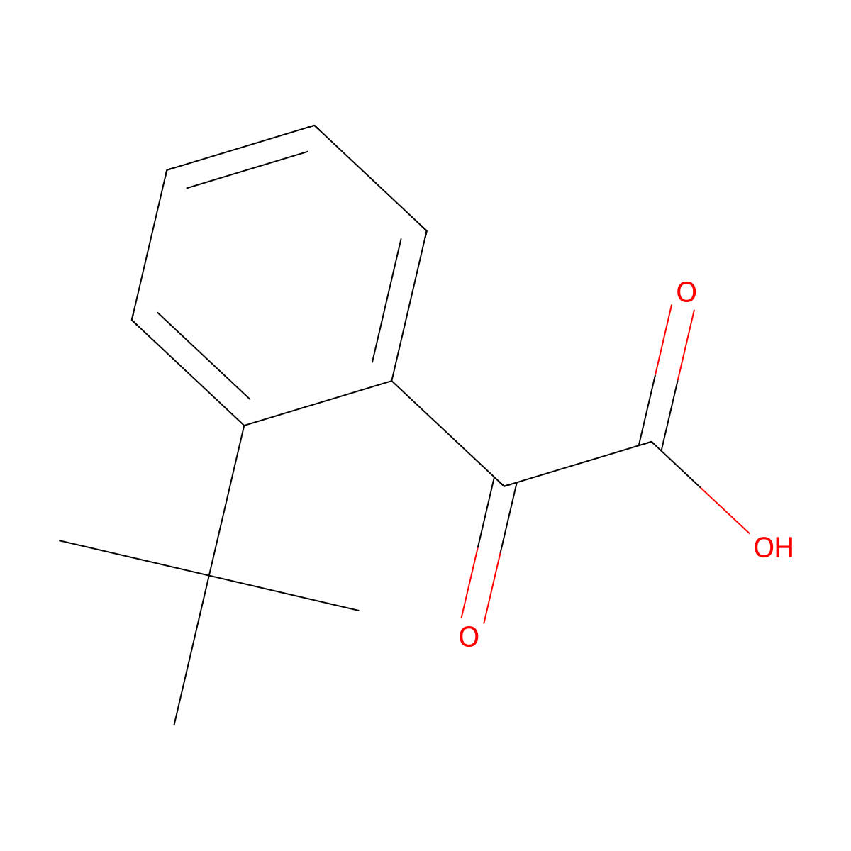 2-(2-Tert-butylphenyl)-2-oxoacetic acid molecular structure, CAS 2229297-49-6