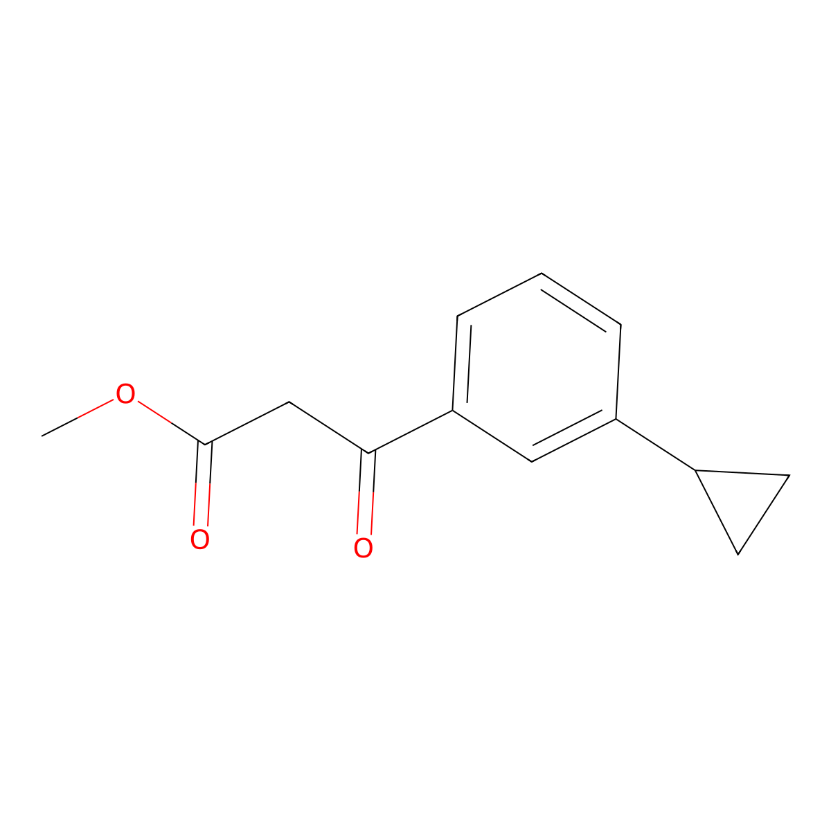 Methyl 3-(3-cyclopropylphenyl)-3-oxopropanoate molecular structure, CAS 2229299-87-8