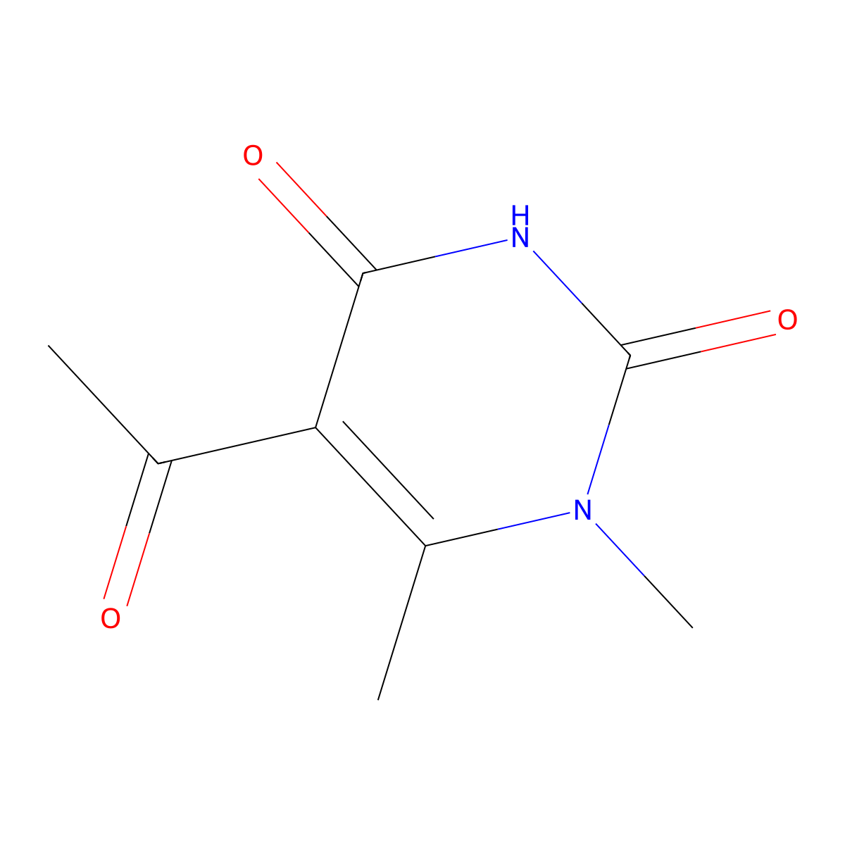 5-Acetyl-1,6-dimethyl-1,2,3,4-tetrahydropyrimidine-2,4-dione molecular structure, CAS 22293-62-5