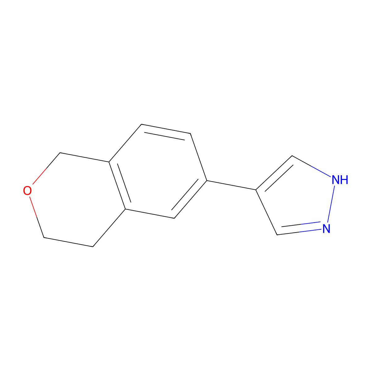 4-(3,4-dihydro-1H-2-benzopyran-6-yl)-1H-pyrazole molecular structure, CAS 2229301-49-7