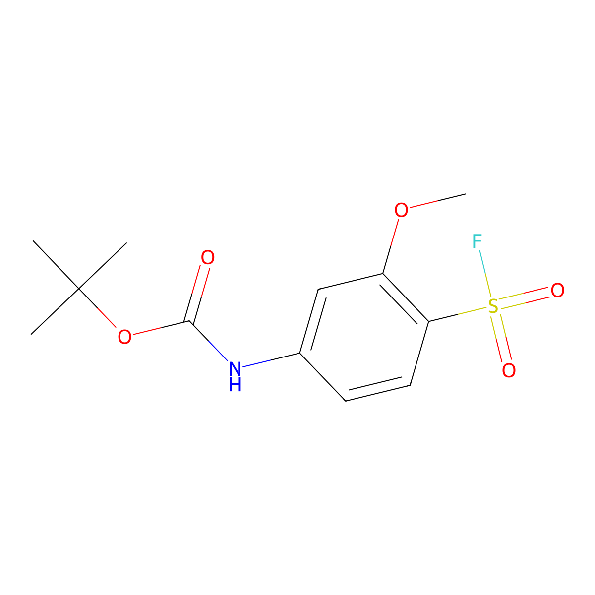 tert-butyl N-[4-(fluorosulfonyl)-3-methoxyphenyl]carbamate molecular structure, CAS 2229304-21-4