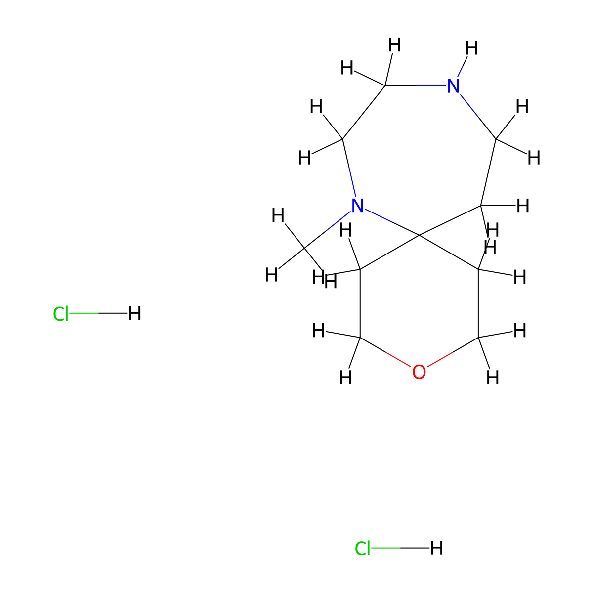 7-Methyl-3-oxa-7,10-diazaspiro[5.6]dodecane dihydrochloride molecular structure, CAS 2229308-55-6
