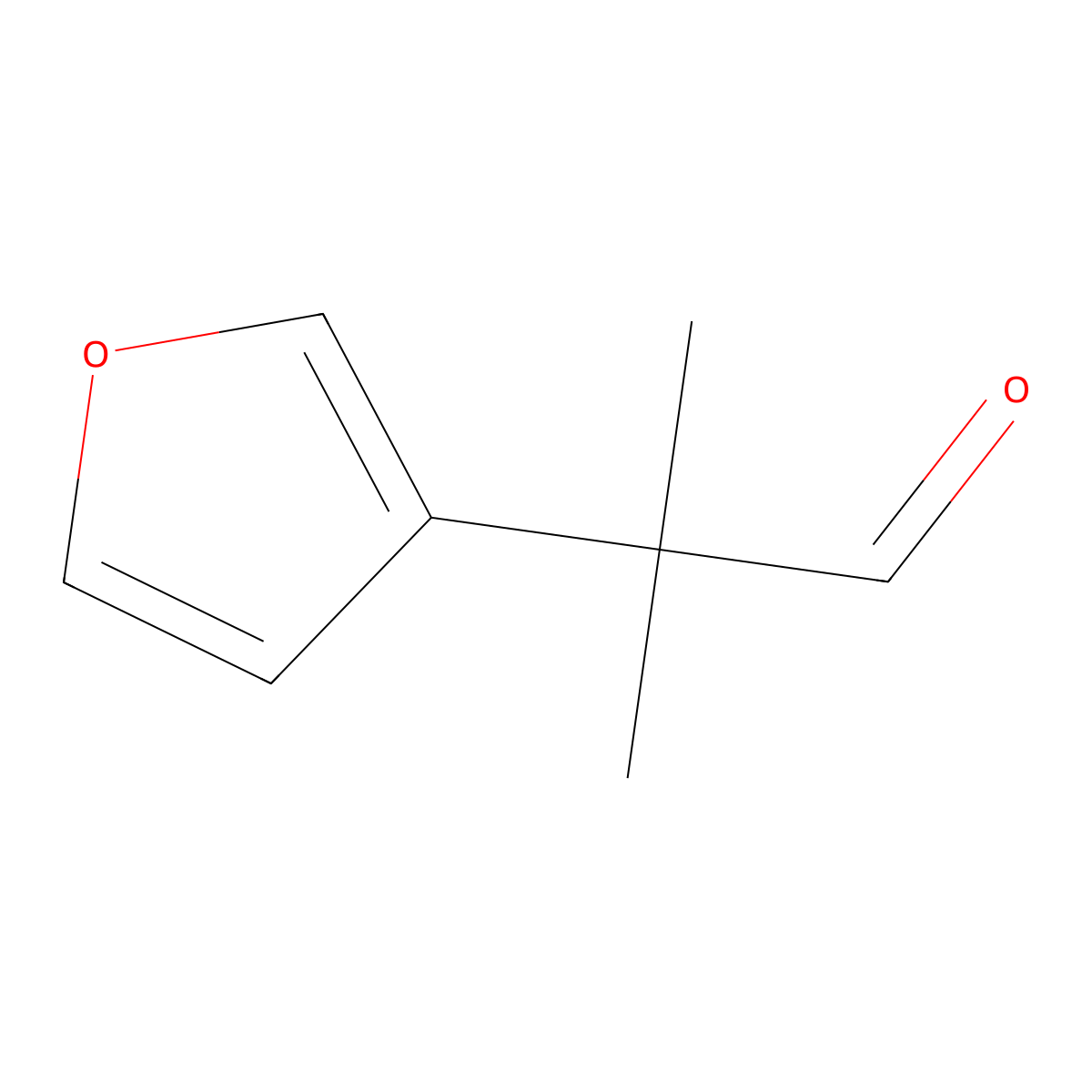 2-(Furan-3-yl)-2-methylpropanal molecular structure, CAS 2229308-68-1
