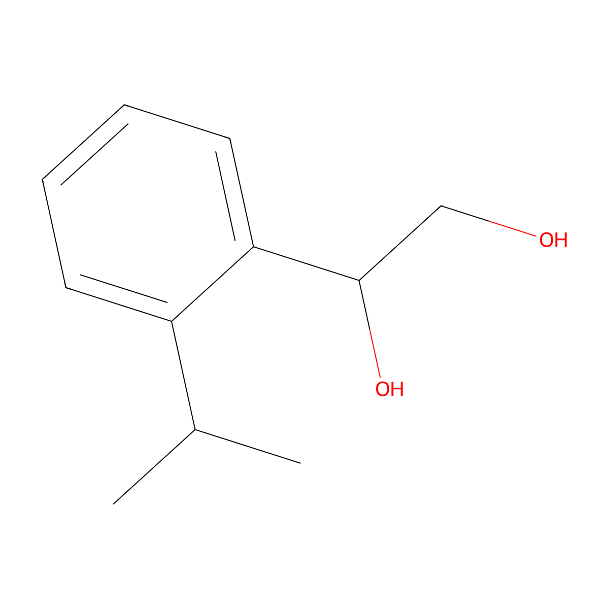 1-[2-(Propan-2-yl)phenyl]ethane-1,2-diol molecular structure, CAS 2229310-59-0