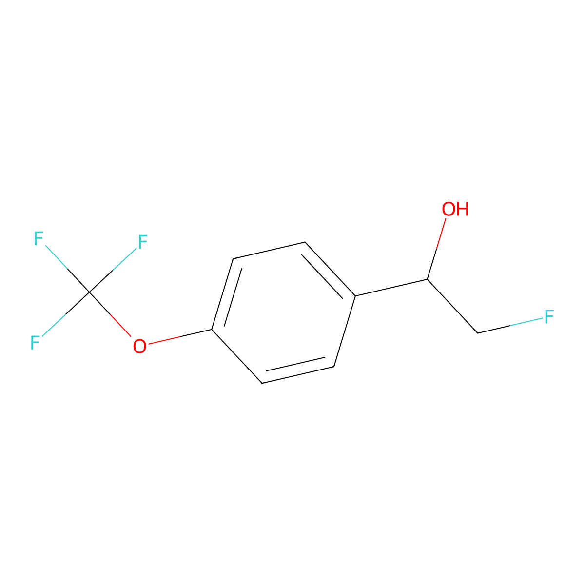 2-Fluoro-1-[4-(trifluoromethoxy)phenyl]ethan-1-ol molecular structure, CAS 2229312-18-7