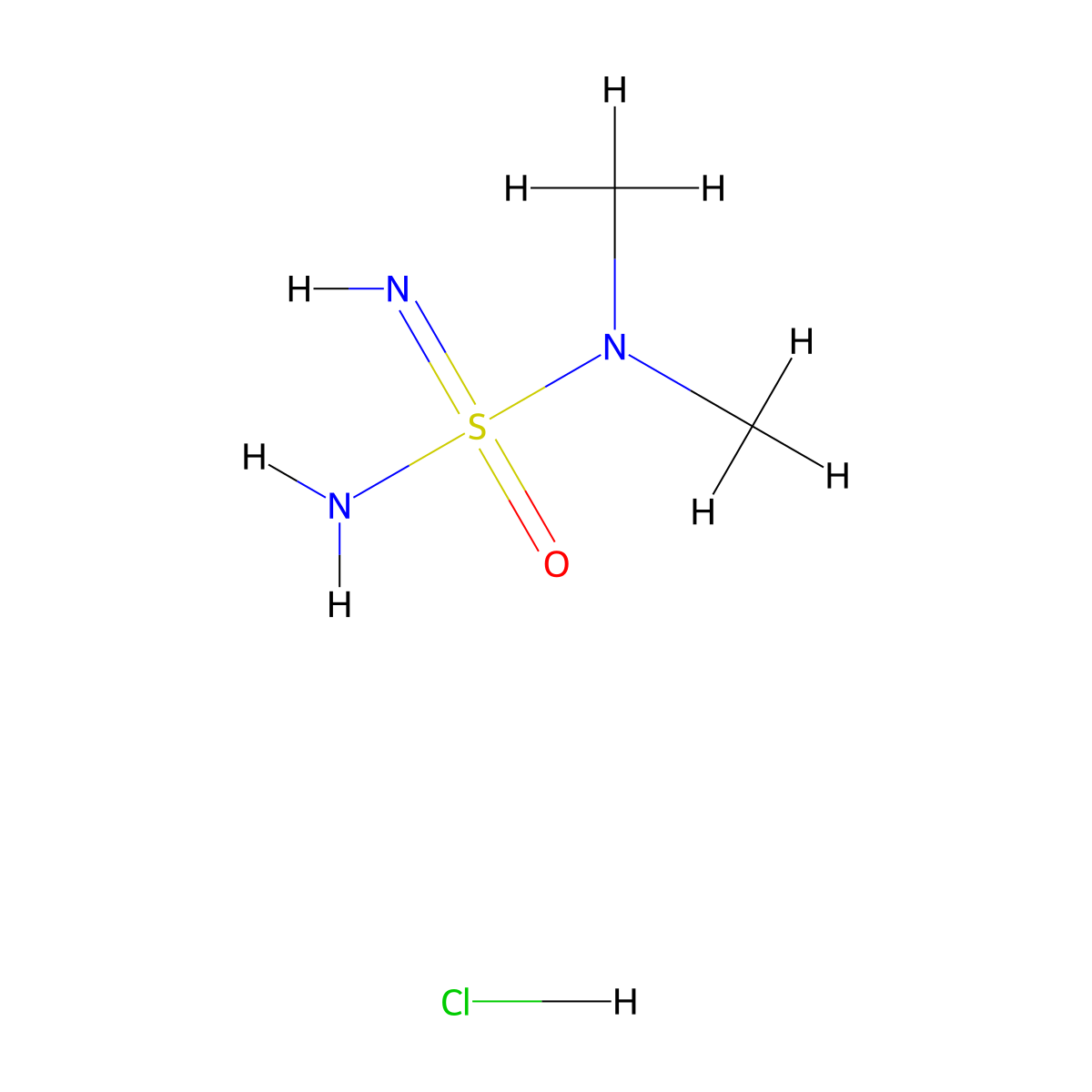 (S-aminosulfonimidoyl)dimethylamine hydrochloride molecular structure, CAS 2229312-47-2