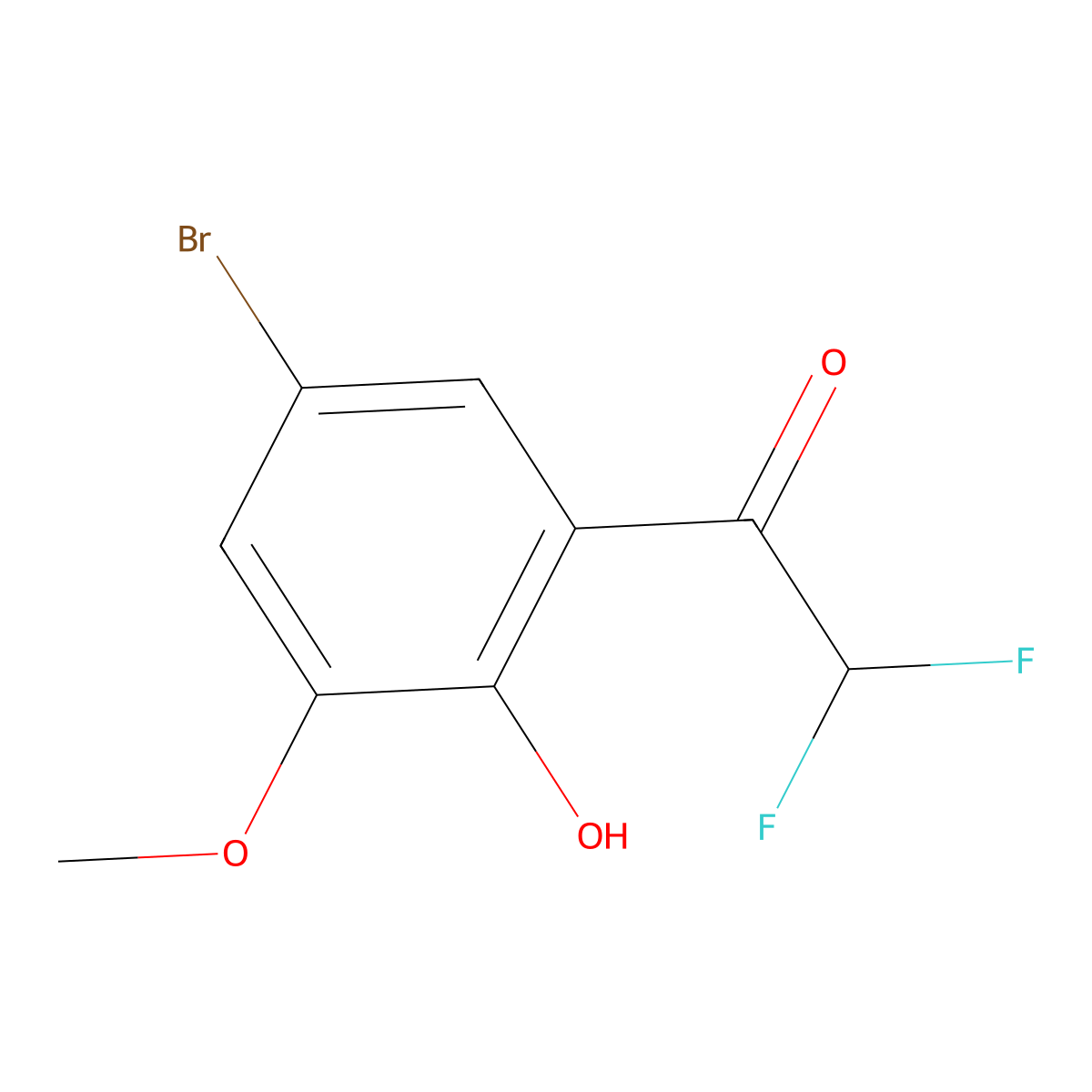 1-(5-Bromo-2-hydroxy-3-methoxyphenyl)-2,2-difluoroethan-1-one molecular structure, CAS 2229313-94-2