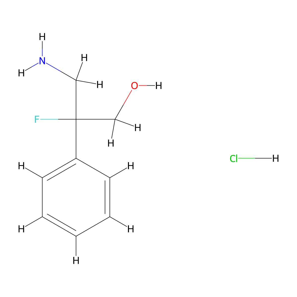 3-Amino-2-fluoro-2-phenylpropan-1-ol hydrochloride molecular structure, CAS 2229316-33-8