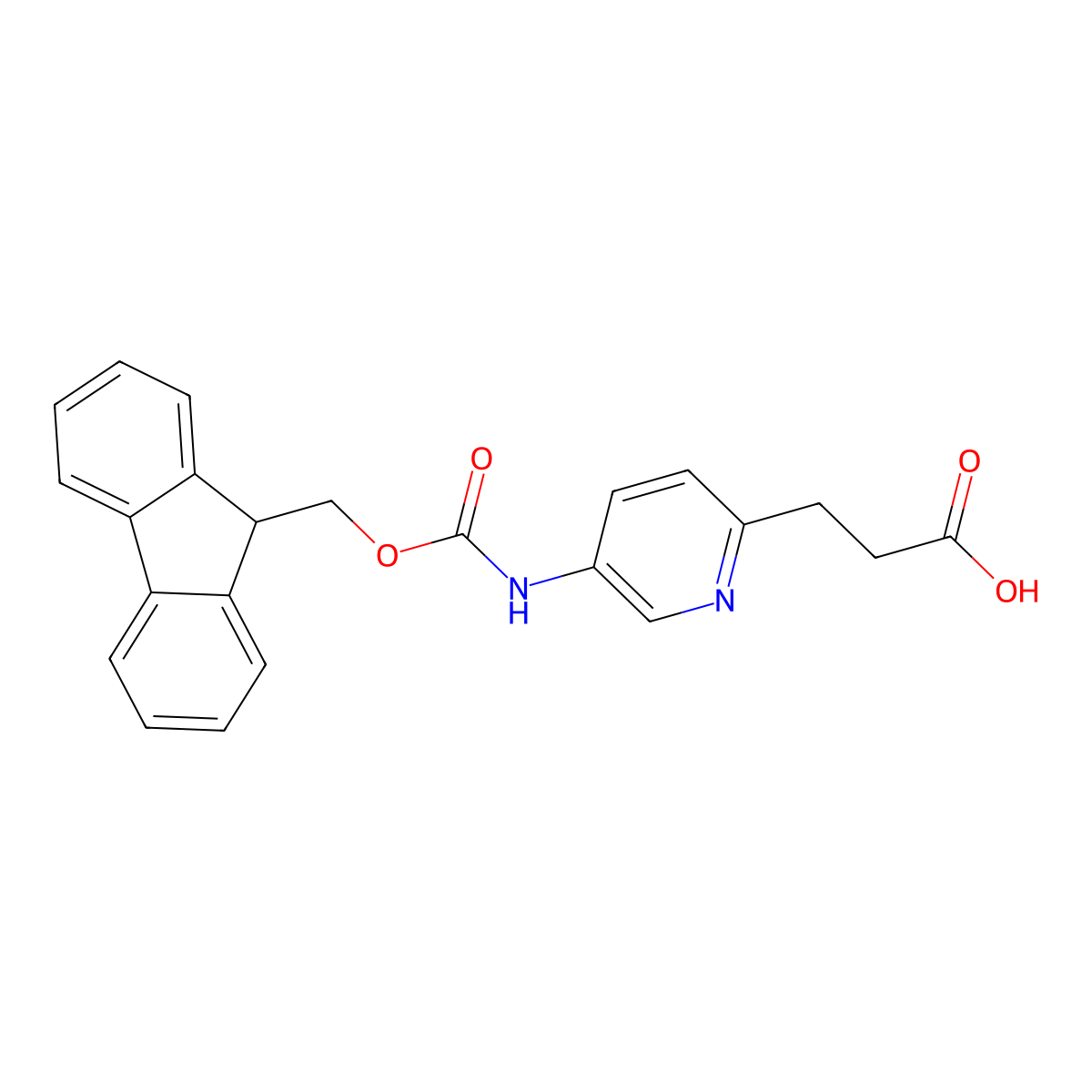 3-[5-({[(9H-fluoren-9-yl)methoxy]carbonyl}amino)pyridin-2-yl]propanoic acid molecular structure, CAS 2229318-43-6