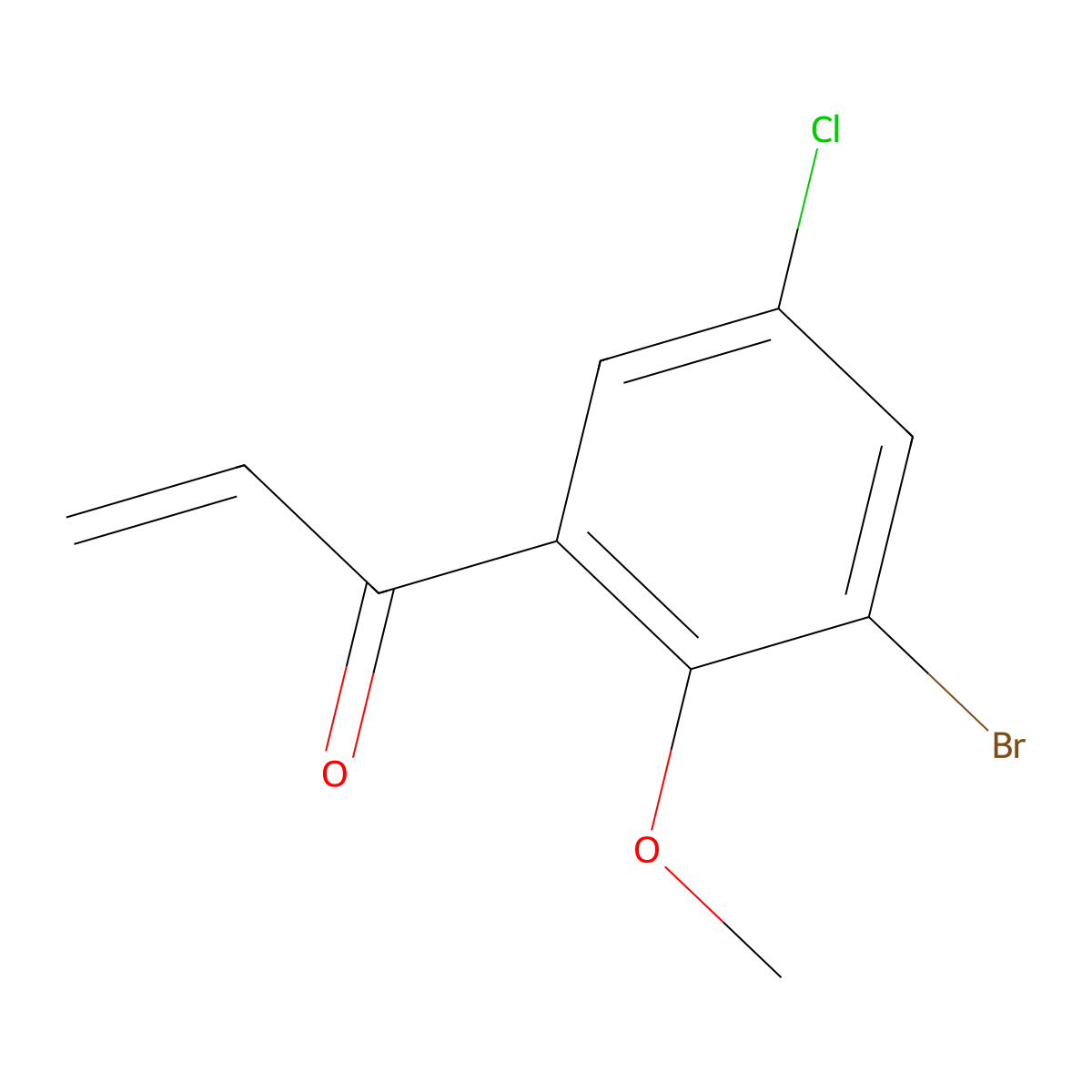 1-(3-Bromo-5-chloro-2-methoxyphenyl)prop-2-en-1-one molecular structure, CAS 2229319-50-8
