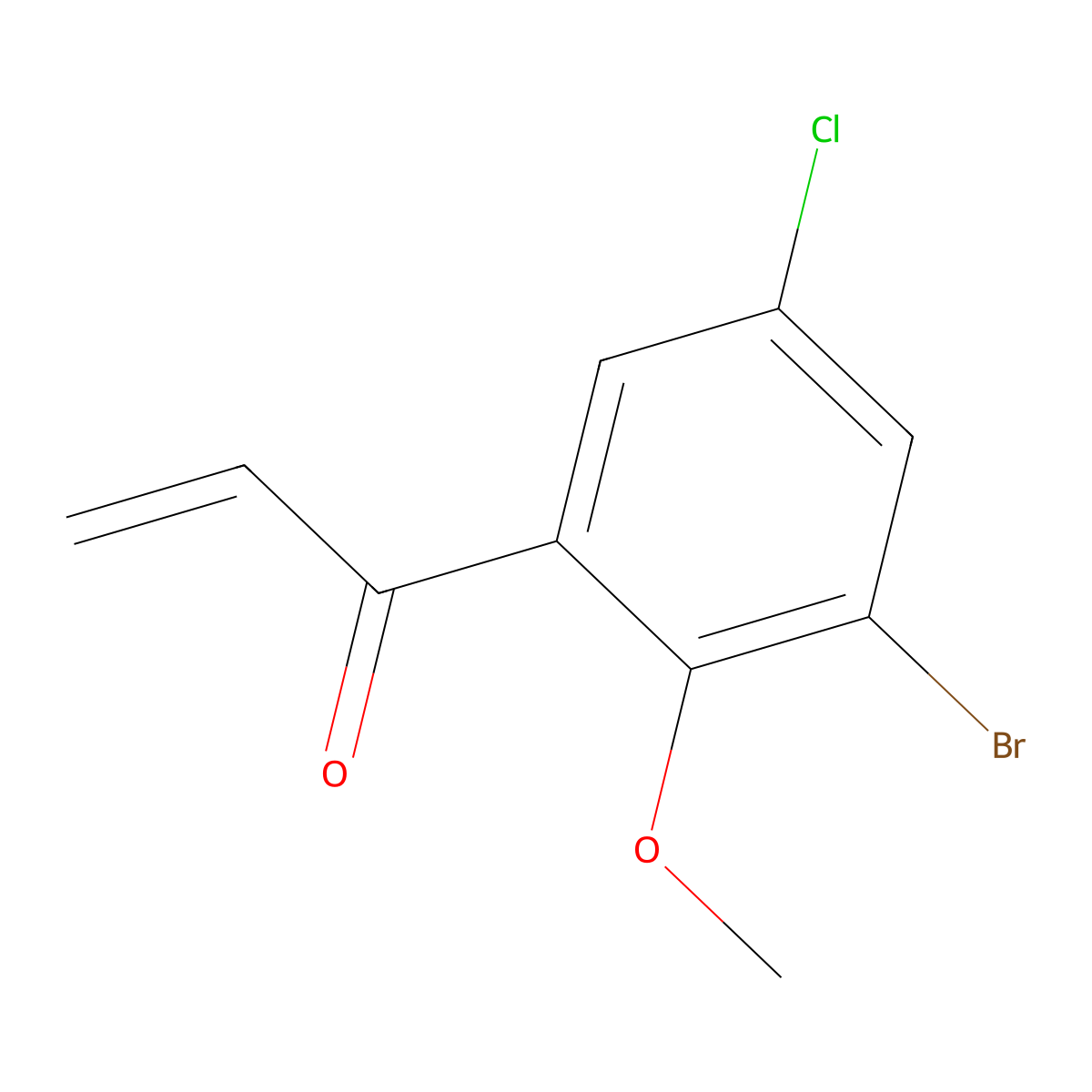 1-(3-Bromo-5-chloro-2-methoxyphenyl)prop-2-en-1-one molecular structure, CAS 2229319-50-8