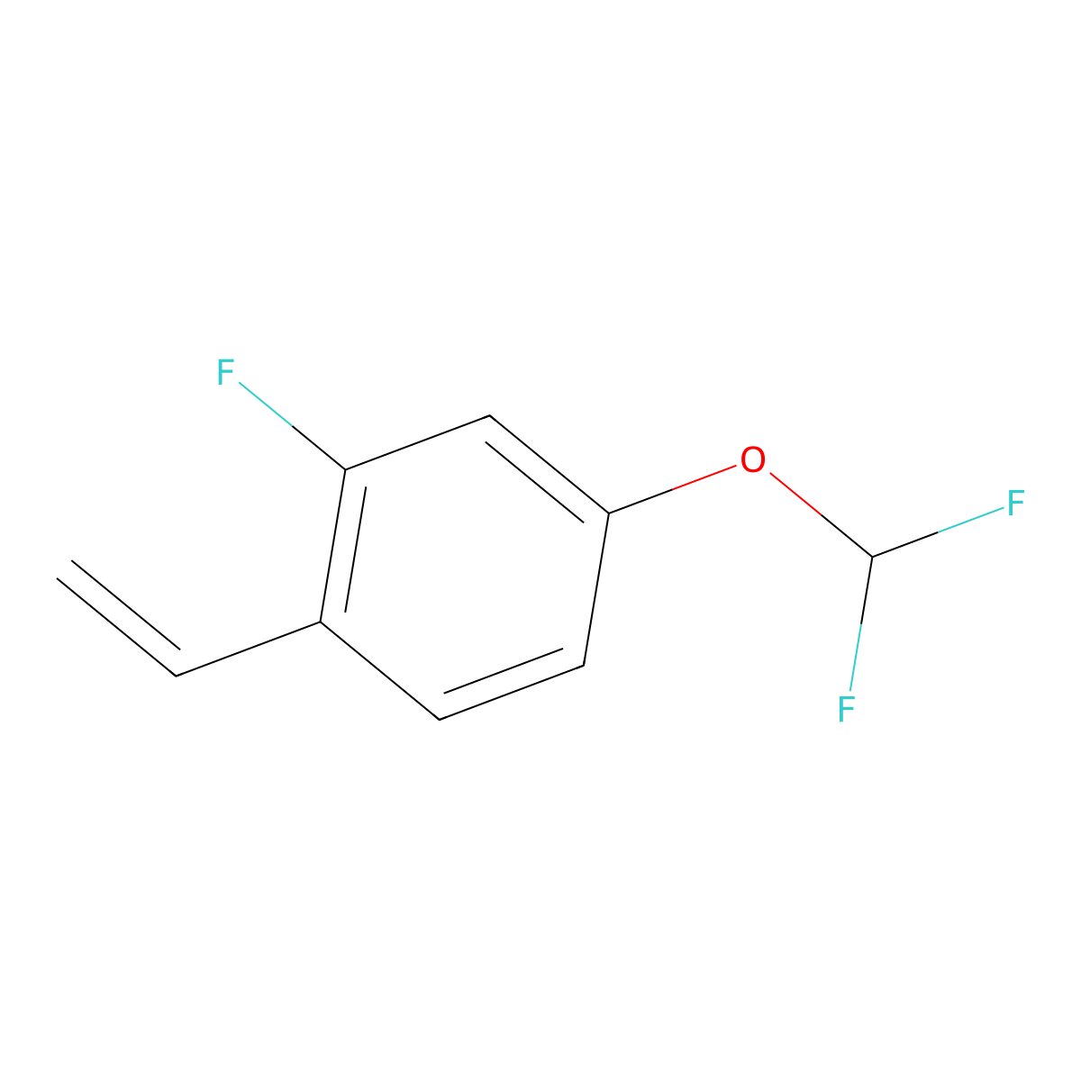 4-(Difluoromethoxy)-1-ethenyl-2-fluorobenzene molecular structure, CAS 2229319-64-4