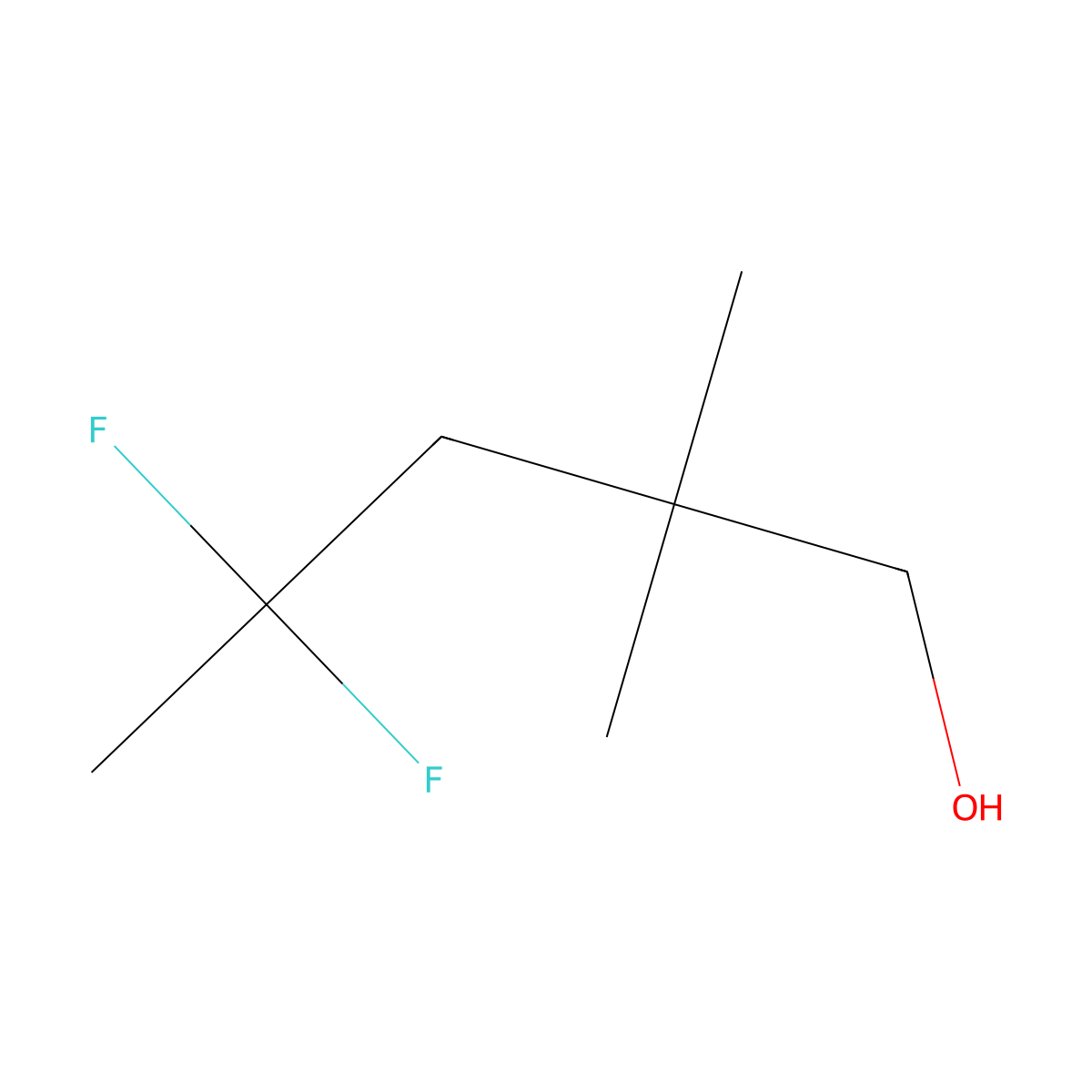 4,4-Difluoro-2,2-dimethylpentan-1-ol molecular structure, CAS 2229319-76-8