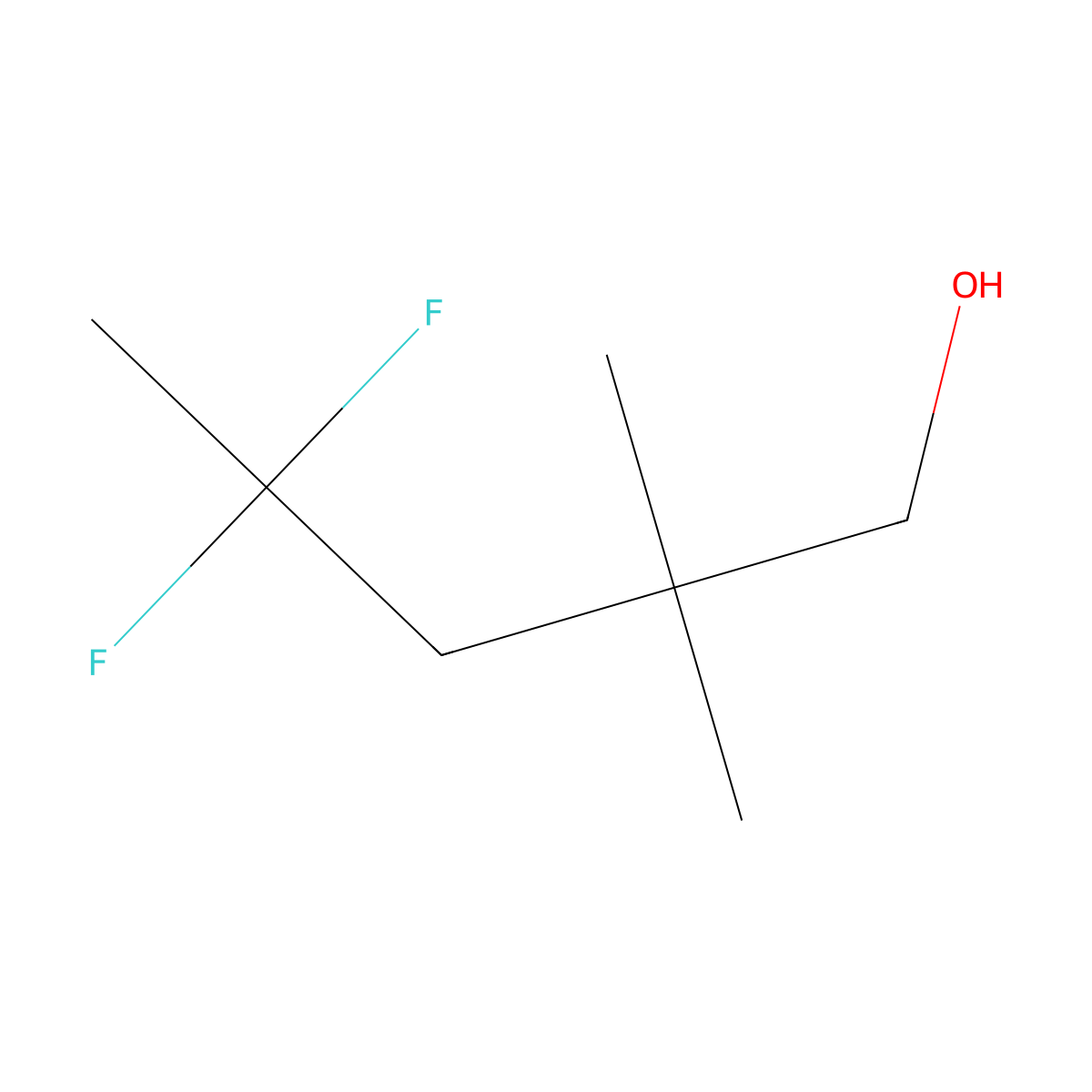 4,4-Difluoro-2,2-dimethylpentan-1-ol molecular structure, CAS 2229319-76-8