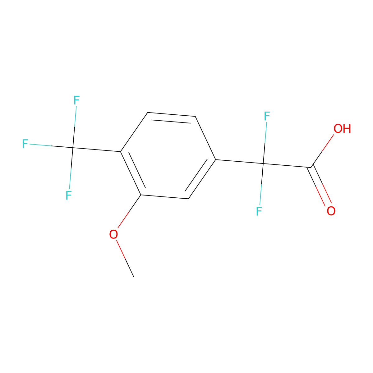 2,2-Difluoro-2-[3-methoxy-4-(trifluoromethyl)phenyl]acetic acid molecular structure, CAS 2229320-75-4