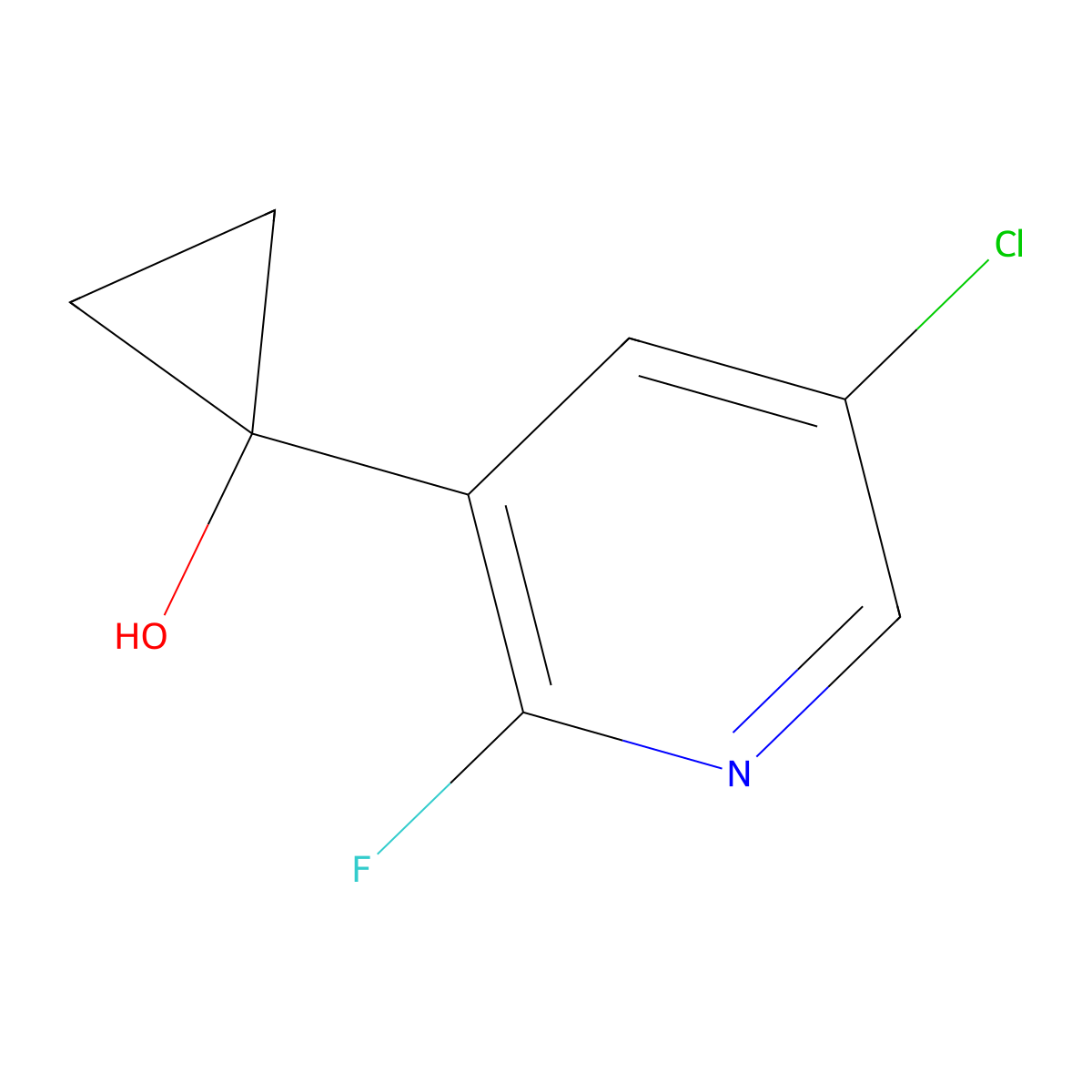 1-(5-Chloro-2-fluoropyridin-3-yl)cyclopropan-1-ol molecular structure, CAS 2229321-97-3