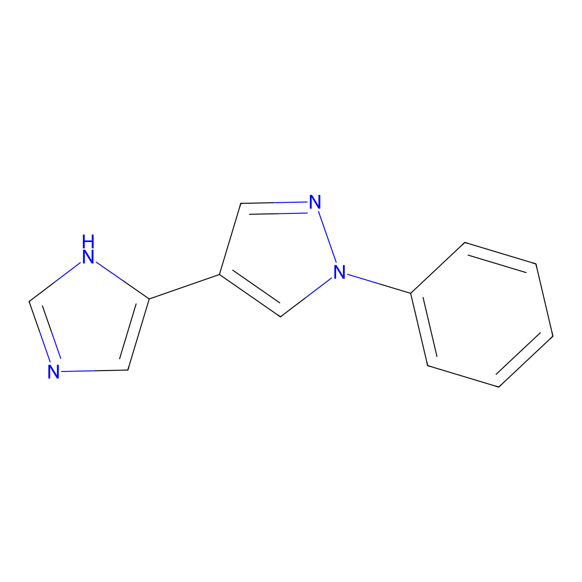 4-(1H-imidazol-4-yl)-1-phenyl-1H-pyrazole molecular structure, CAS 2229322-12-5