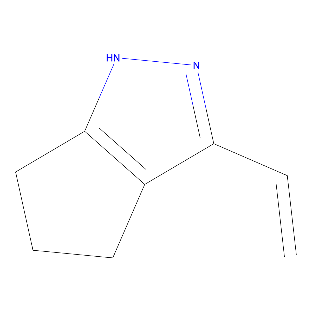 3-ethenyl-1H,4H,5H,6H-cyclopenta[c]pyrazole molecular structure, CAS 2229322-55-6