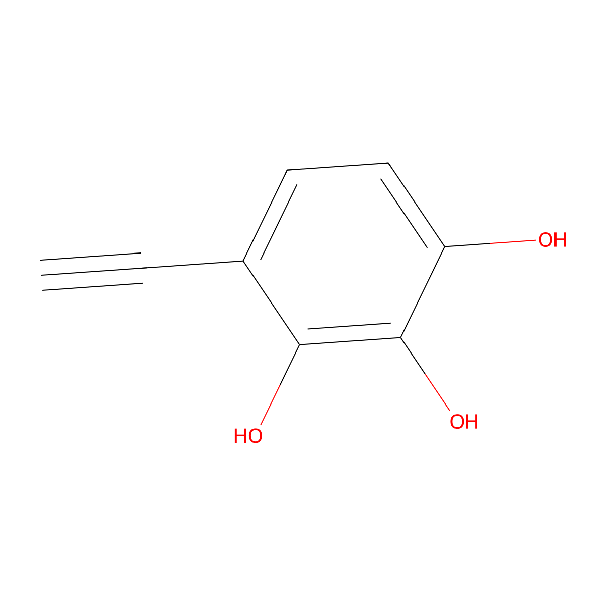4-Ethynylbenzene-1,2,3-triol molecular structure, CAS 2229323-46-8