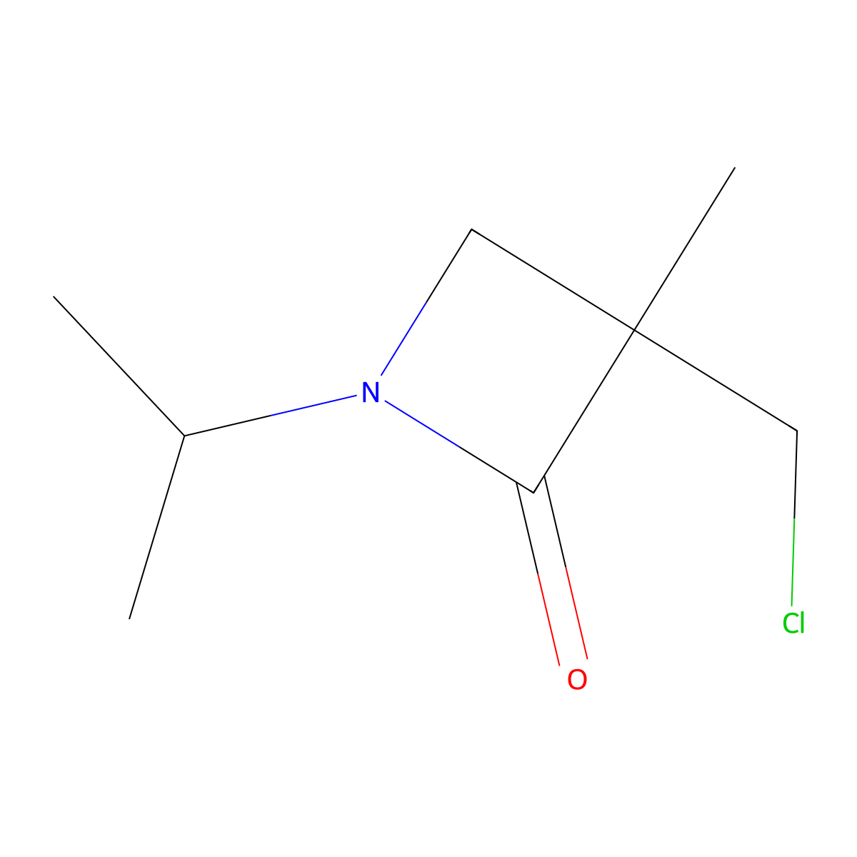 3-(Chloromethyl)-3-methyl-1-(propan-2-yl)azetidin-2-one molecular structure, CAS 2229324-44-9
