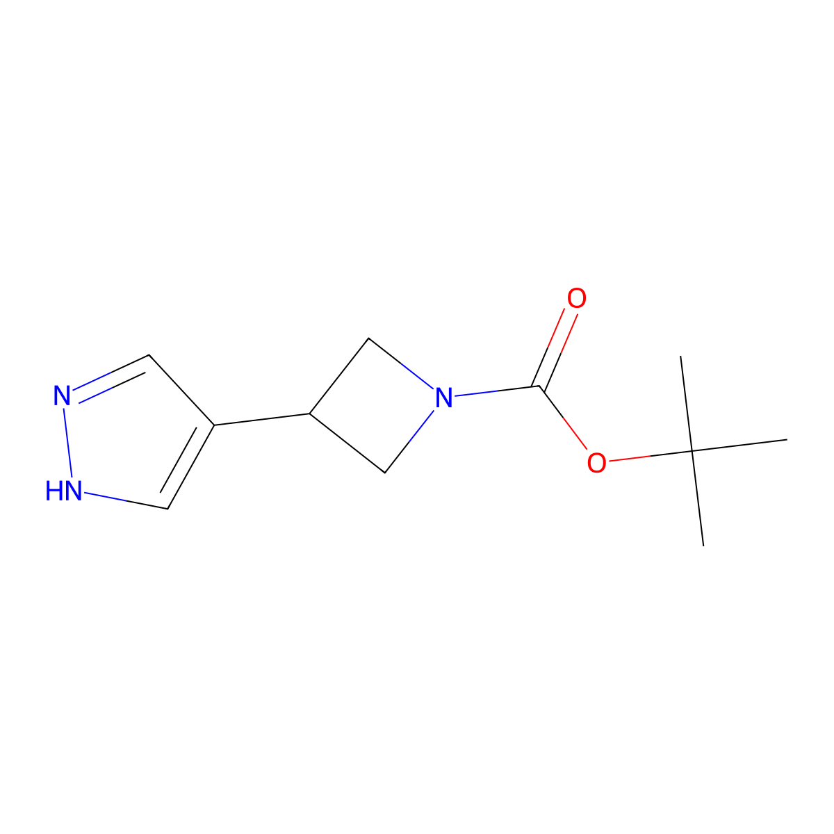 tert-butyl 3-(1H-pyrazol-4-yl)azetidine-1-carboxylate molecular structure, CAS 2229324-53-0