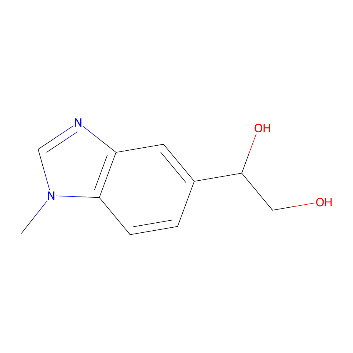 1-(1-methyl-1H-1,3-benzodiazol-5-yl)ethane-1,2-diol molecular structure, CAS 2229324-54-1