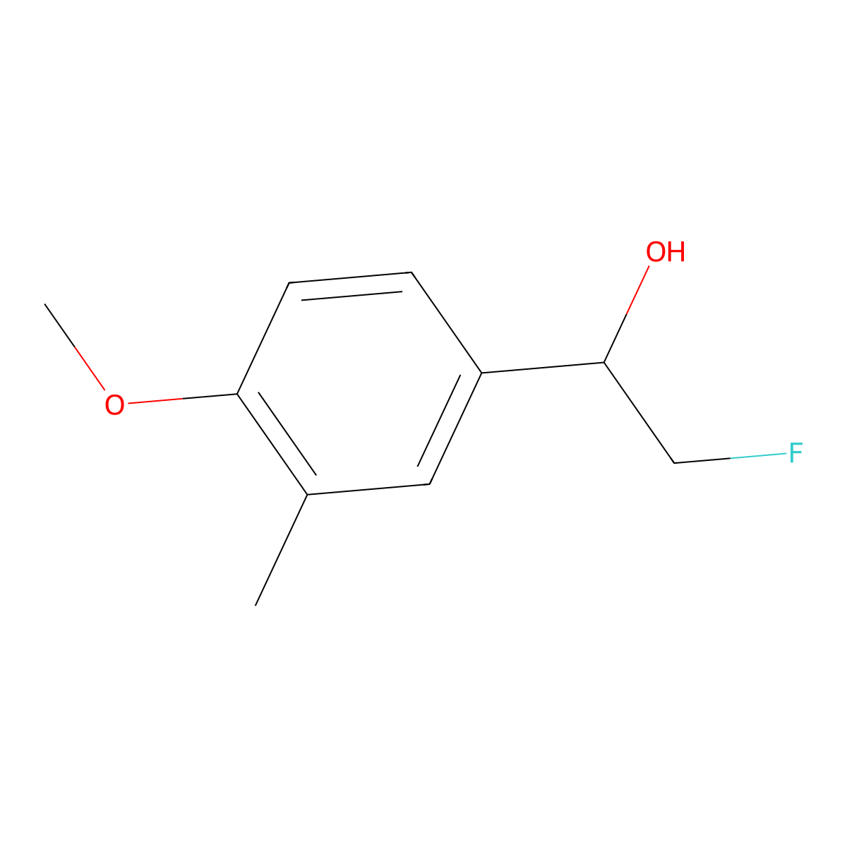 2-Fluoro-1-(4-methoxy-3-methylphenyl)ethan-1-ol molecular structure, CAS 2229325-05-5