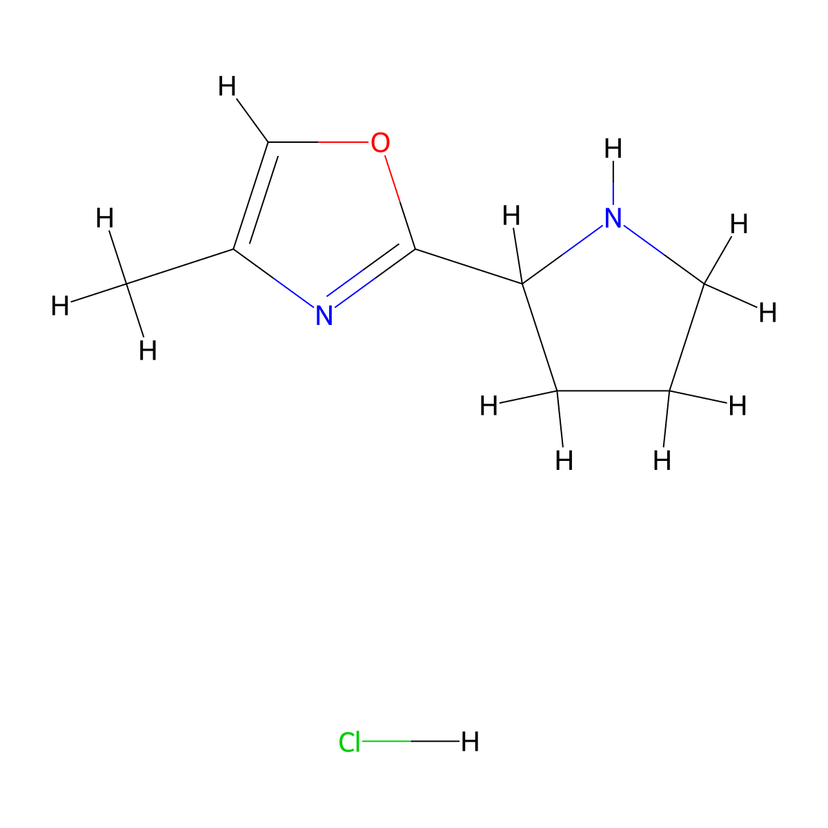 4-Methyl-2-(pyrrolidin-2-yl)-1,3-oxazole hydrochloride molecular structure, CAS 2229325-84-0