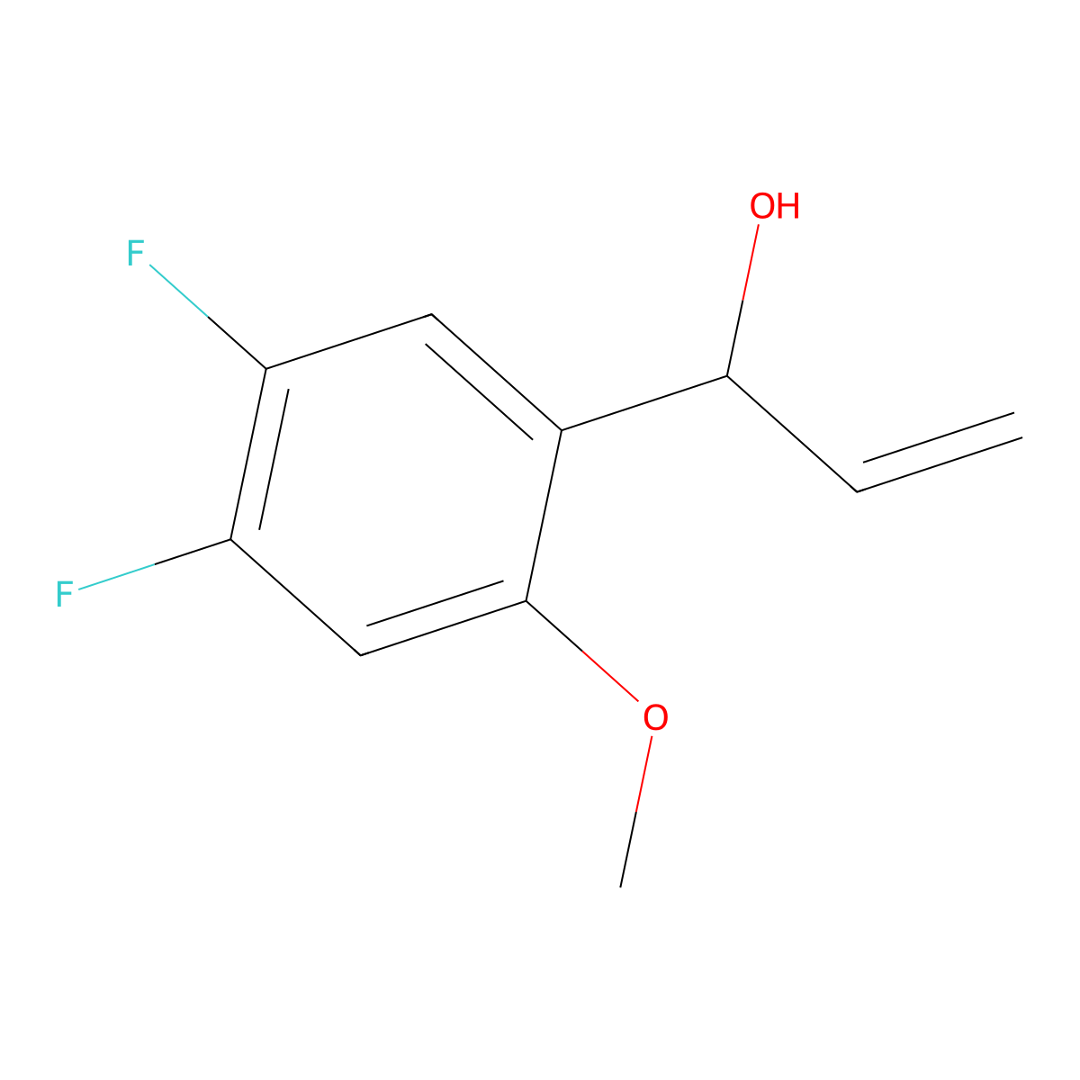 1-(4,5-Difluoro-2-methoxyphenyl)prop-2-en-1-ol molecular structure, CAS 2229328-17-8