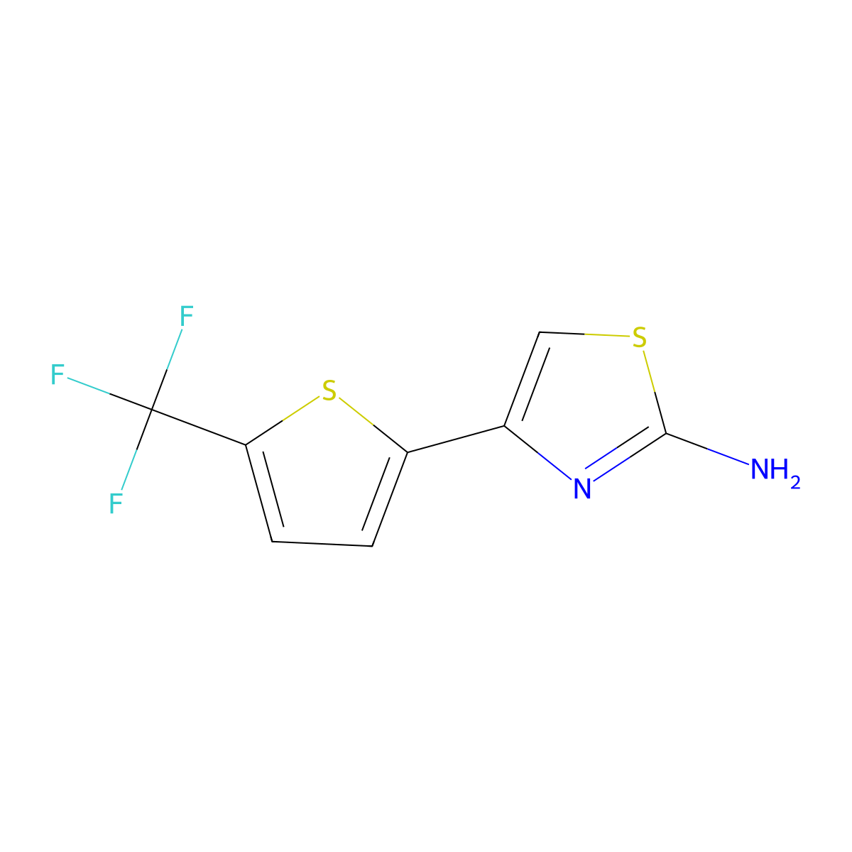 4-[5-(Trifluoromethyl)thiophen-2-yl]-1,3-thiazol-2-amine molecular structure, CAS 2229333-46-2