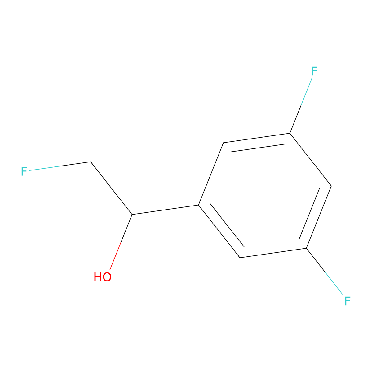 1-(3,5-Difluorophenyl)-2-fluoroethan-1-ol molecular structure, CAS 2229333-47-3