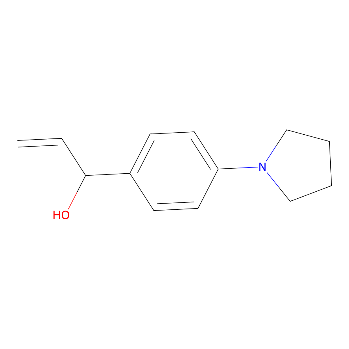 1-[4-(Pyrrolidin-1-yl)phenyl]prop-2-en-1-ol molecular structure, CAS 2229333-80-4