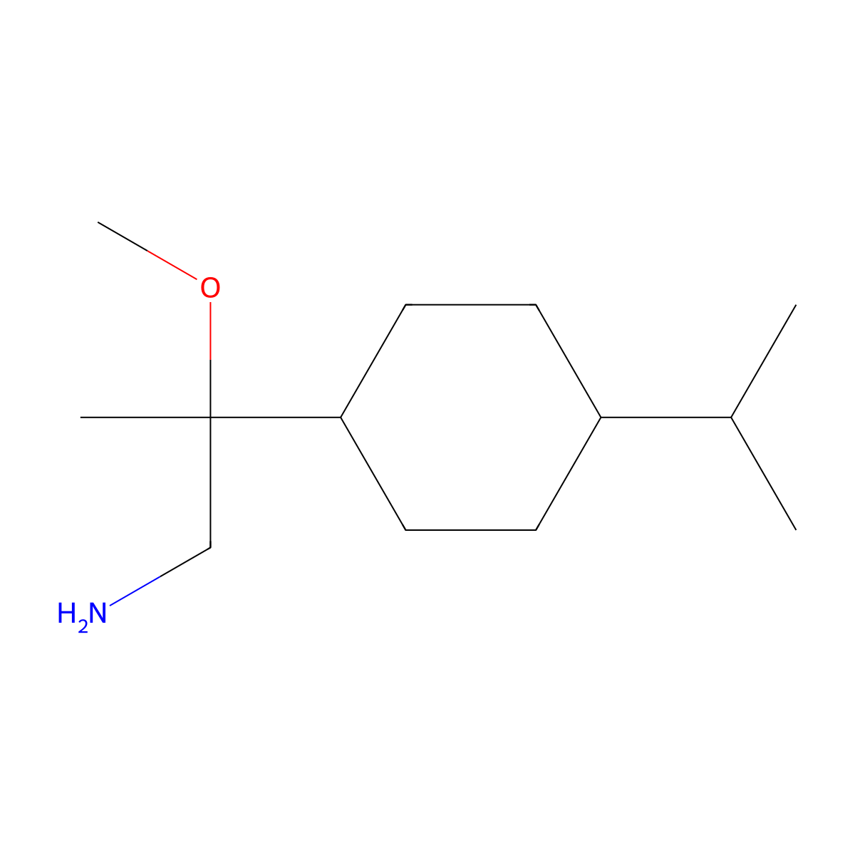 2-Methoxy-2-[4-(propan-2-yl)cyclohexyl]propan-1-amine molecular structure, CAS 2229336-33-6