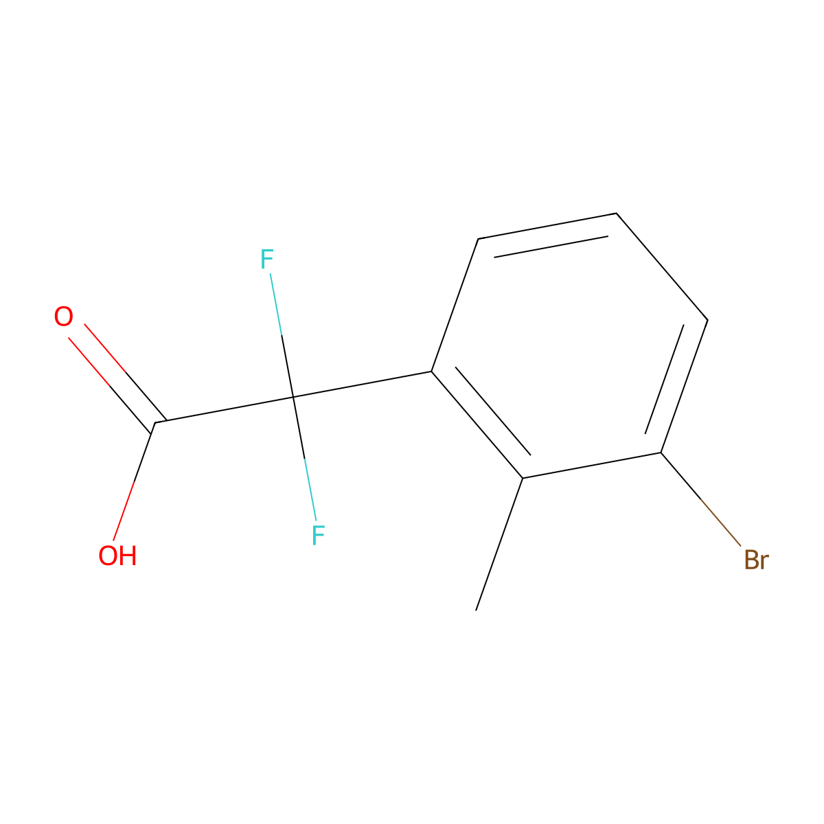2-(3-Bromo-2-methylphenyl)-2,2-difluoroacetic acid molecular structure, CAS 2229339-03-9