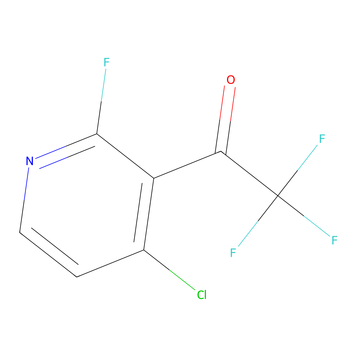 1-(4-Chloro-2-fluoropyridin-3-yl)-2,2,2-trifluoroethan-1-one molecular structure, CAS 2229342-15-6