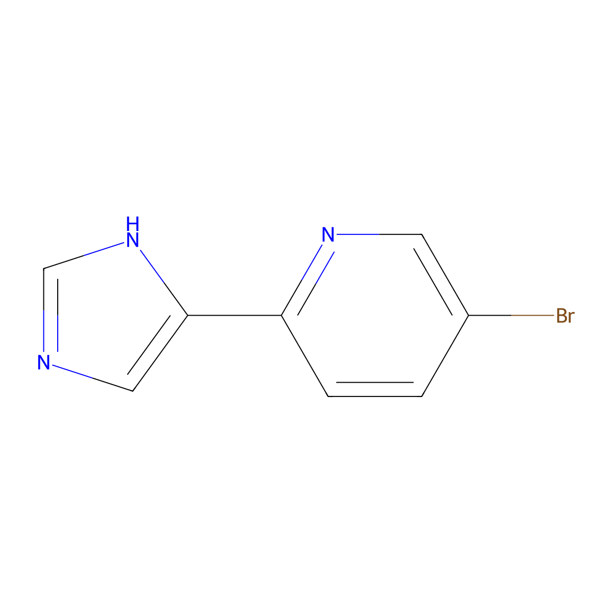 5-bromo-2-(1H-imidazol-4-yl)pyridine molecular structure, CAS 2229343-29-5