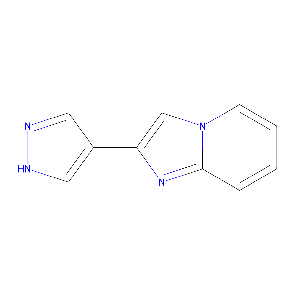 4-{imidazo[1,2-a]pyridin-2-yl}-1H-pyrazole molecular structure, CAS 2229343-54-6