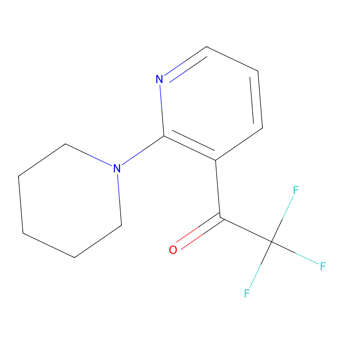 2,2,2-Trifluoro-1-[2-(piperidin-1-yl)pyridin-3-yl]ethan-1-one molecular structure, CAS 2229344-05-0