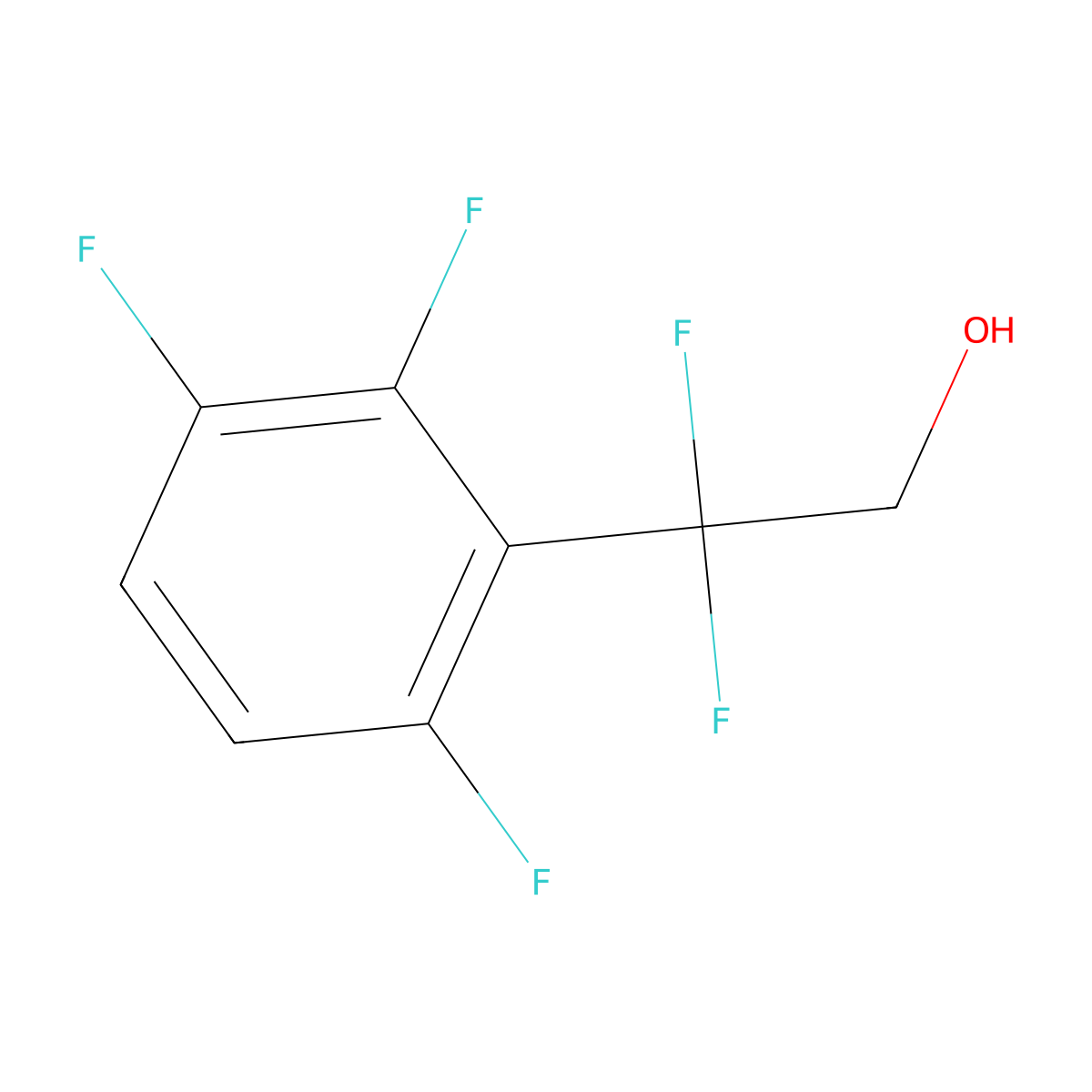 2,2-Difluoro-2-(2,3,6-trifluorophenyl)ethan-1-ol molecular structure, CAS 2229344-06-1
