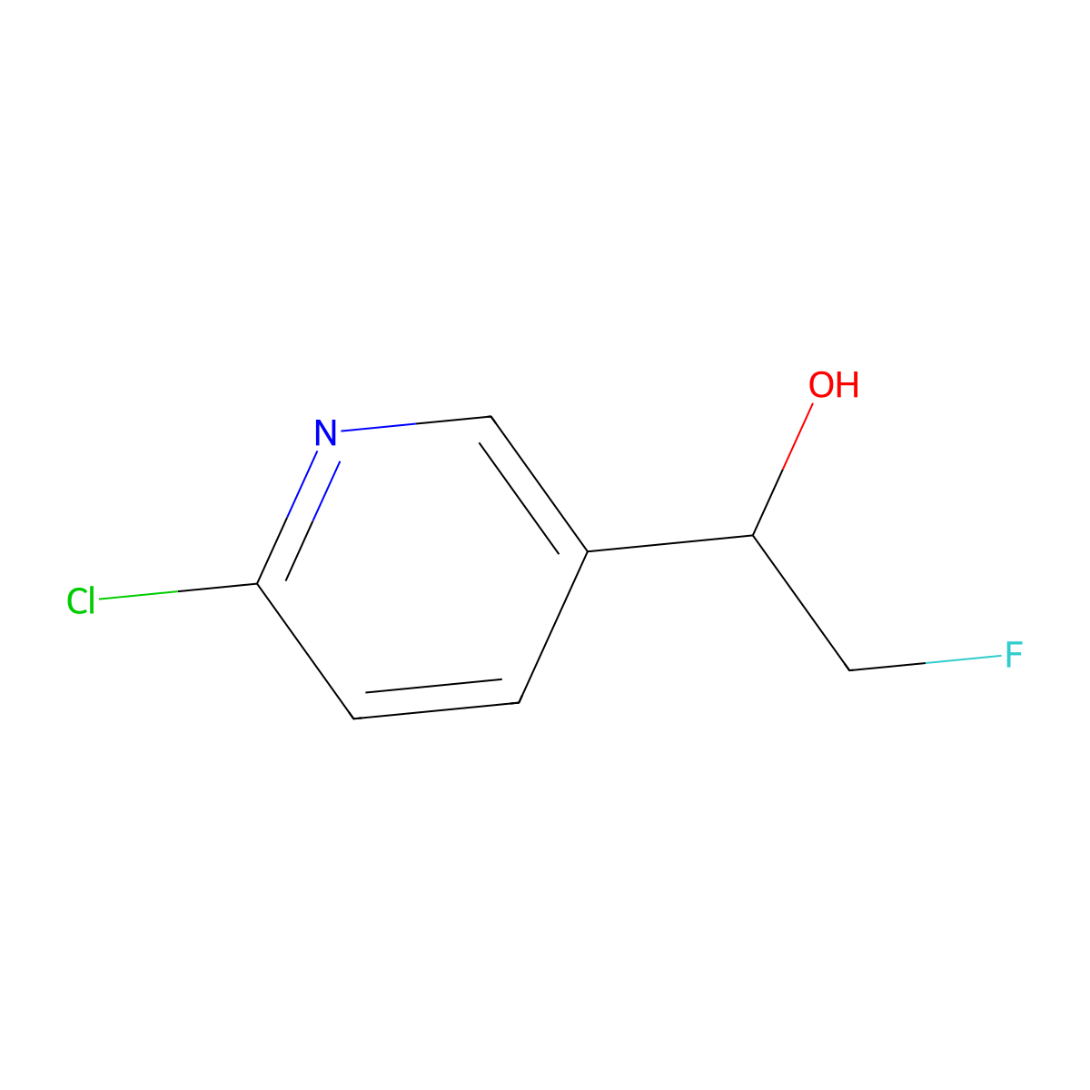 1-(6-Chloropyridin-3-yl)-2-fluoroethan-1-ol molecular structure, CAS 2229345-99-5