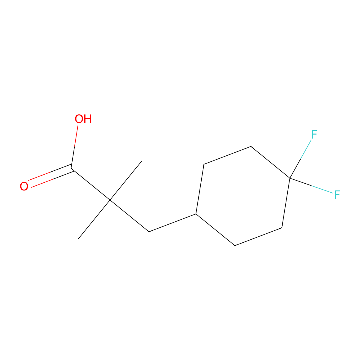 3-(4,4-Difluorocyclohexyl)-2,2-dimethylpropanoic acid molecular structure, CAS 2229346-08-9