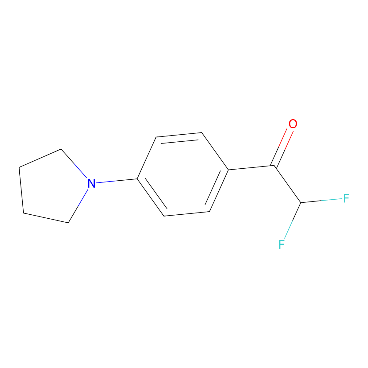 2,2-Difluoro-1-(4-(pyrrolidin-1-yl)phenyl)ethanone molecular structure, CAS 2229348-82-5