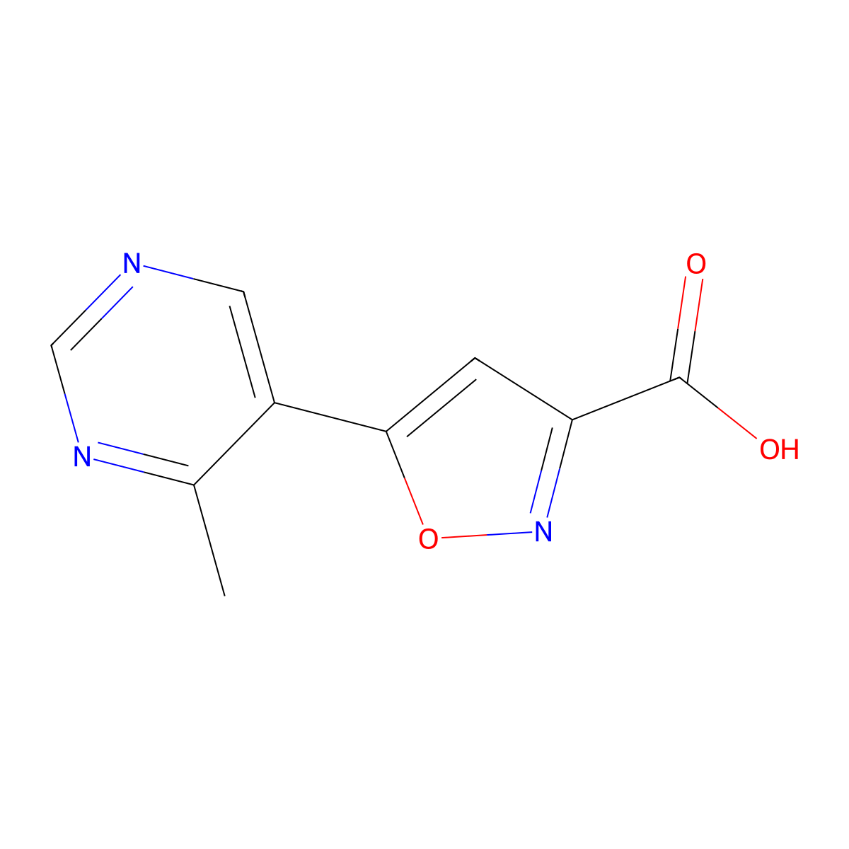 5-(4-Methylpyrimidin-5-yl)isoxazole-3-carboxylic acid molecular structure, CAS 2229349-04-4