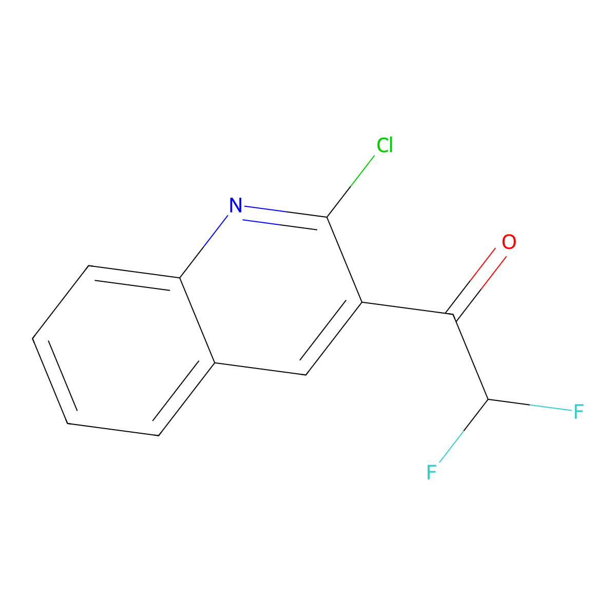 1-(2-Chloroquinolin-3-yl)-2,2-difluoroethan-1-one molecular structure, CAS 2229349-25-9