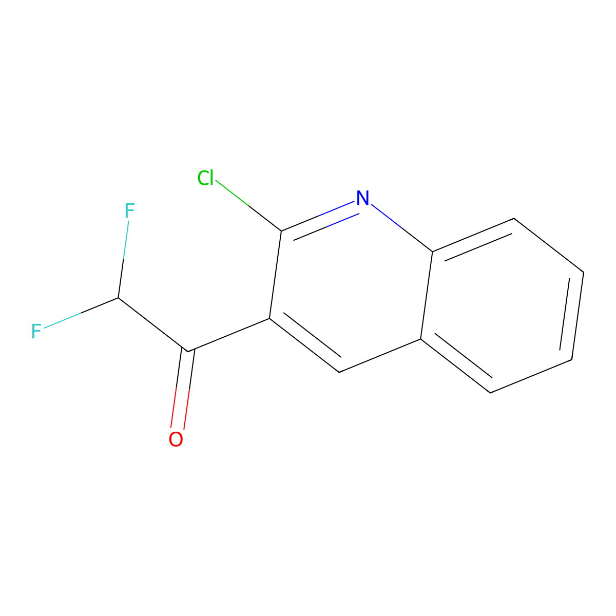 1-(2-Chloroquinolin-3-yl)-2,2-difluoroethan-1-one molecular structure, CAS 2229349-25-9