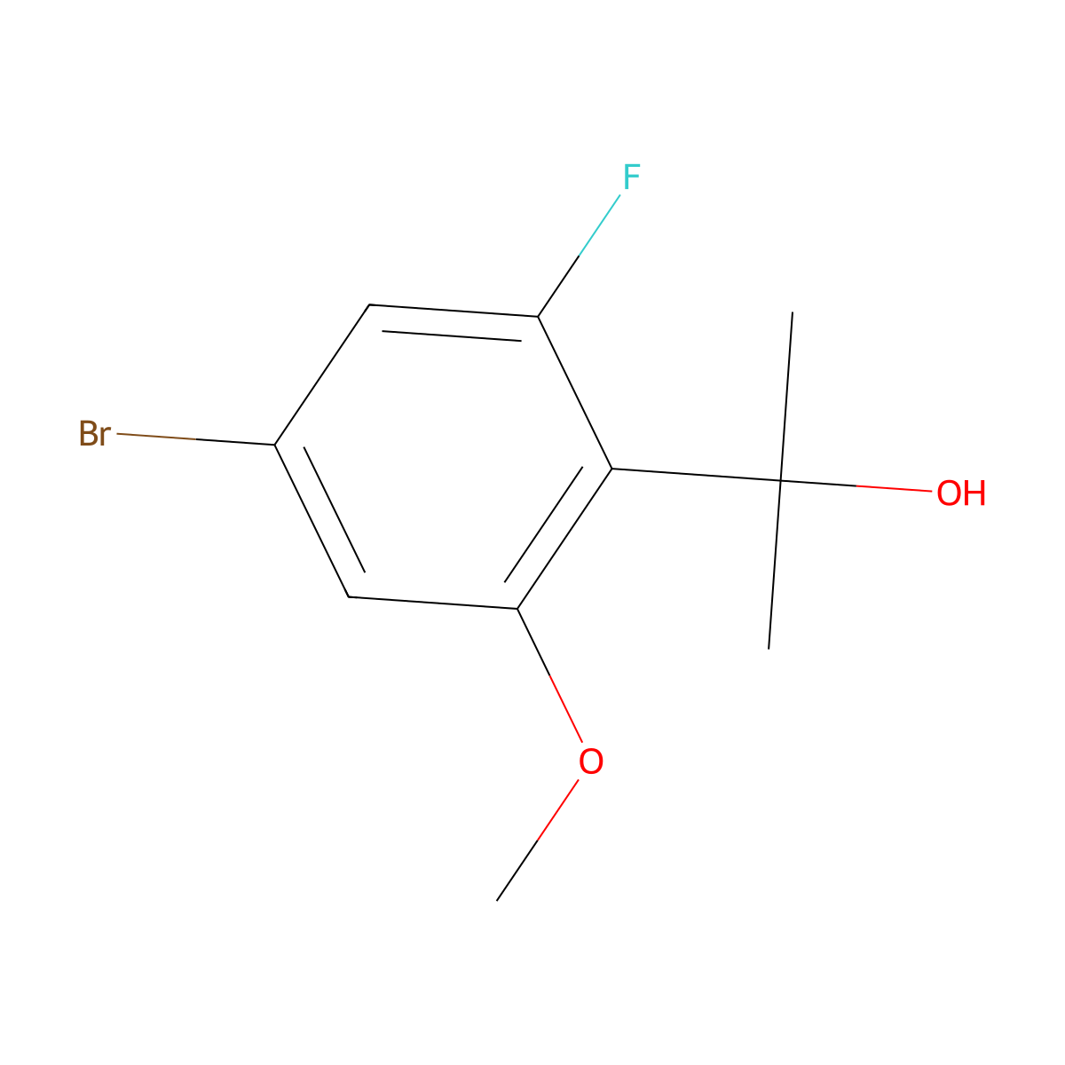 2-(4-Bromo-2-fluoro-6-methoxyphenyl)propan-2-ol molecular structure, CAS 2229350-14-3