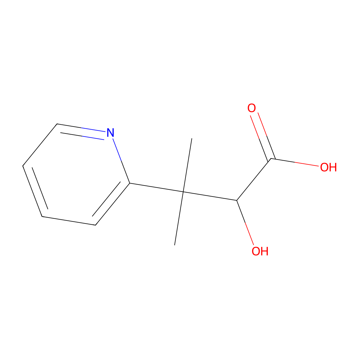 2-Hydroxy-3-methyl-3-(pyridin-2-yl)butanoicacid molecular structure, CAS 2229350-55-2
