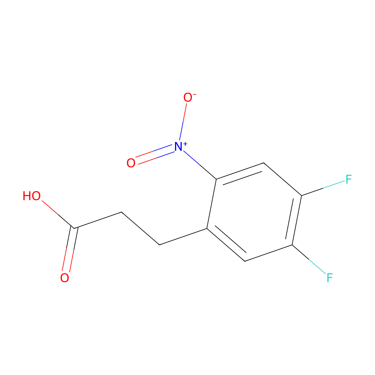 3-(4,5-Difluoro-2-nitrophenyl)propanoic acid molecular structure, CAS 2229350-88-1